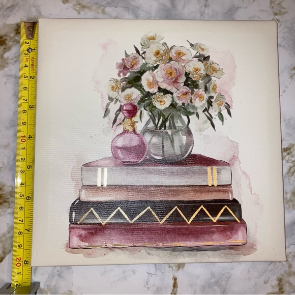 NEW Floral Watercolor Square Canvas Wall Art Feminine Glam Home Decor - Picture 11 of 17
